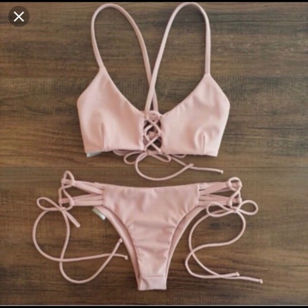 Pink string bikini